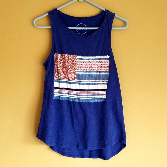 Lucky Brand Tops - LUCKY BRAND Blue Flag Tank Top